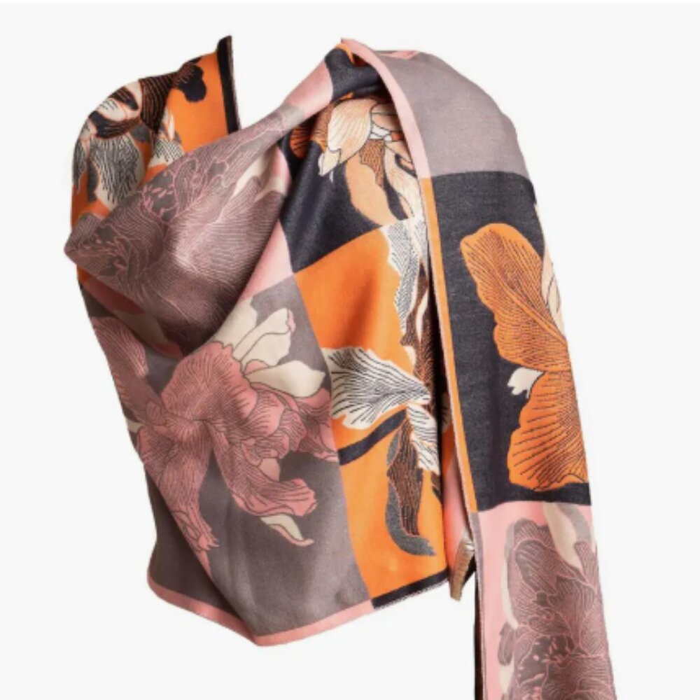 SAACHI Floral Reversible Scarf - Picture 2 of 9